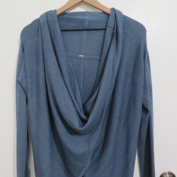 Lululemon Womens Blue Twist Front Long Sleeve Sweater Cozy Relaxed Loungewear - Picture 3 of 6